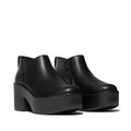 FitFlop Platfforms Heeled Short Leather Women's Black Boots