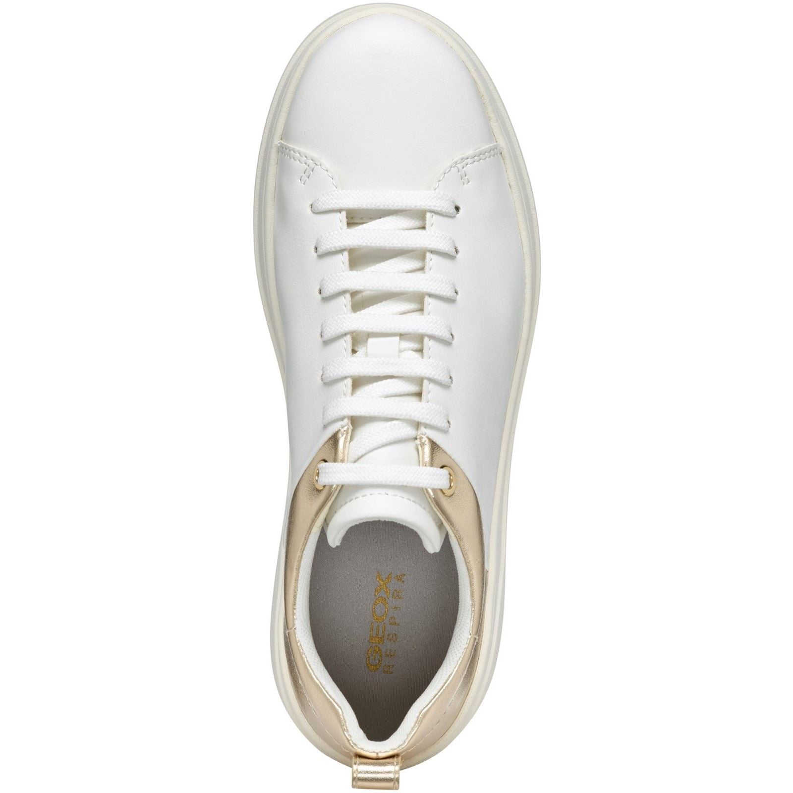Geox D SPHERICA ECUB-2 Women's White/Light Gold Sneakers