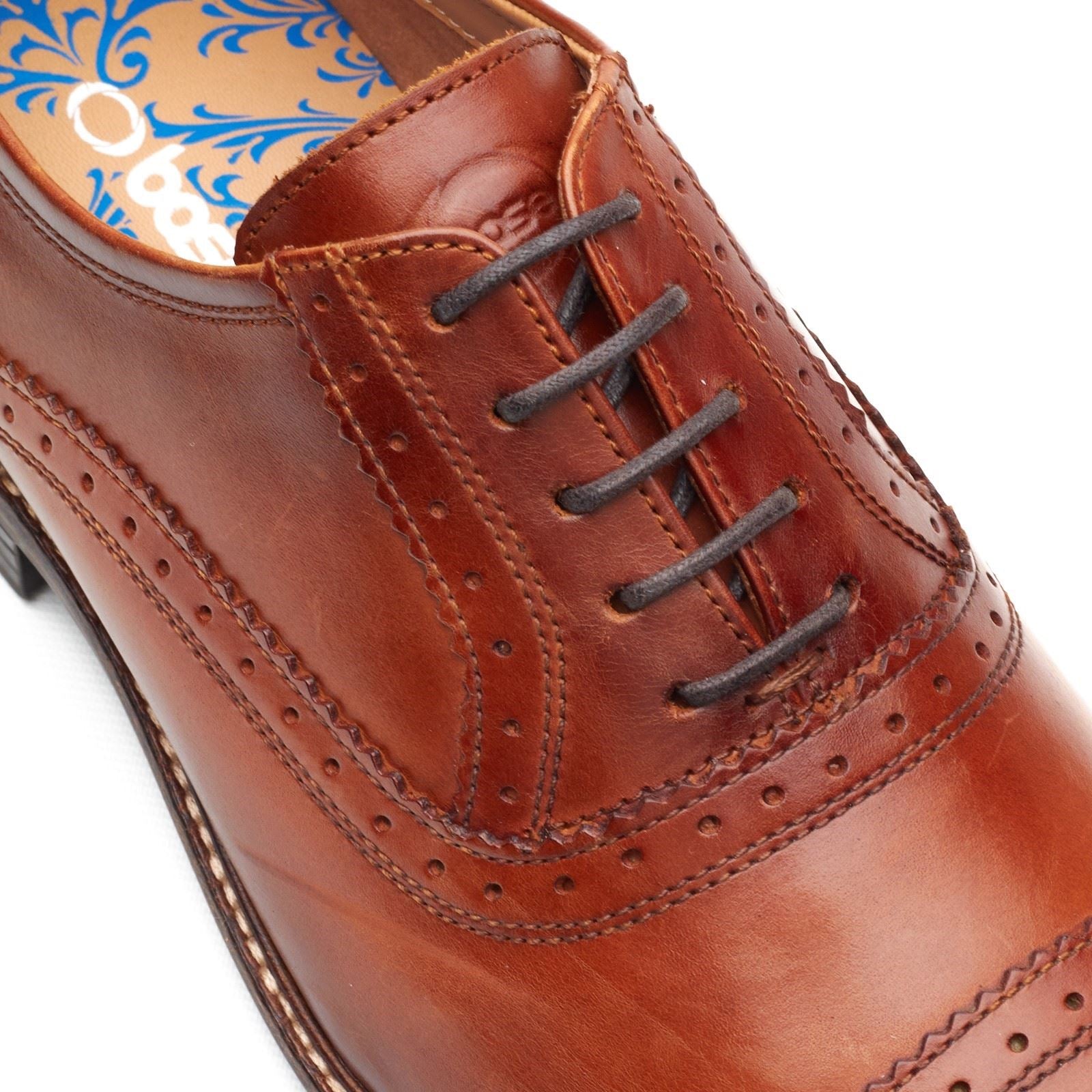 Base London Ascot Oxford Leather Men's Burnt Tan Oxford Shoes