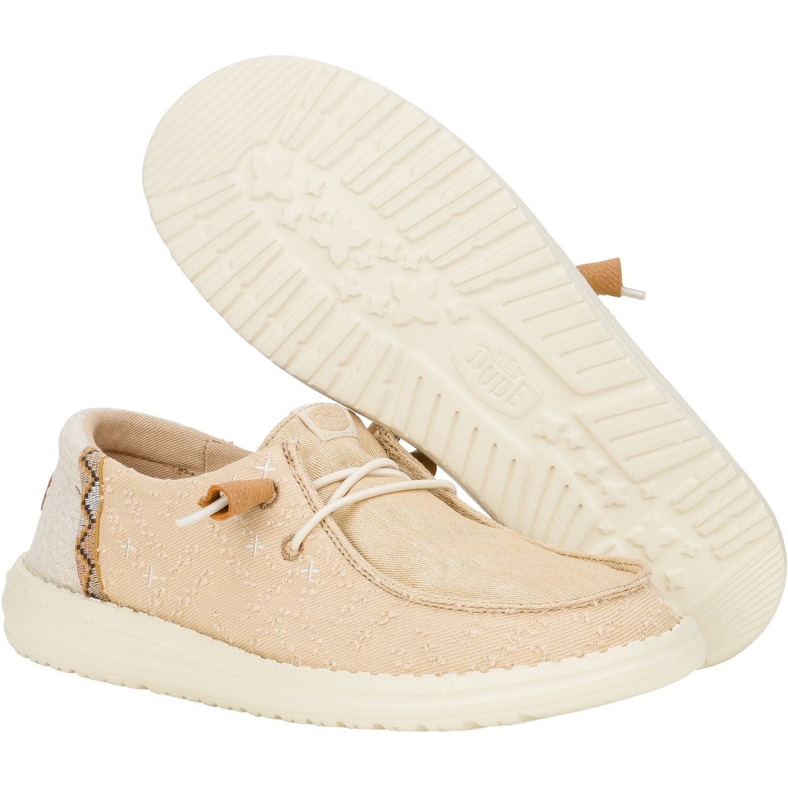 HEYDUDE Wendy Crafted Boho Cotton Women's Tan Shoes