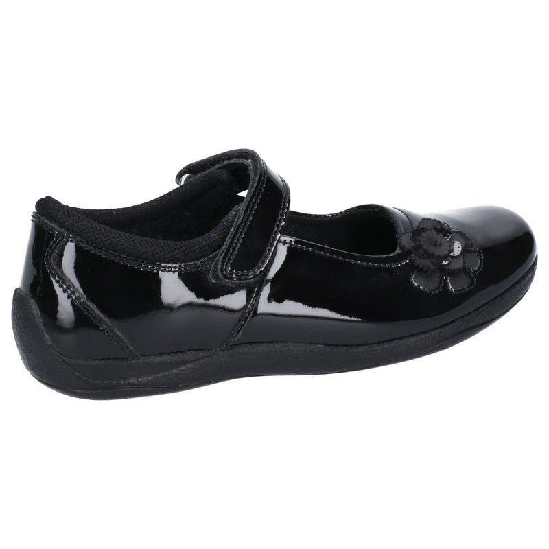 Hush Puppies Jessica Junior Girls Black Patent Leather Shoes