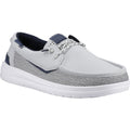 HEYDUDE Welsh Grip Classic Mesh Cotton Blend Men's Storm Gray/Navy Blazer Boat Shoes