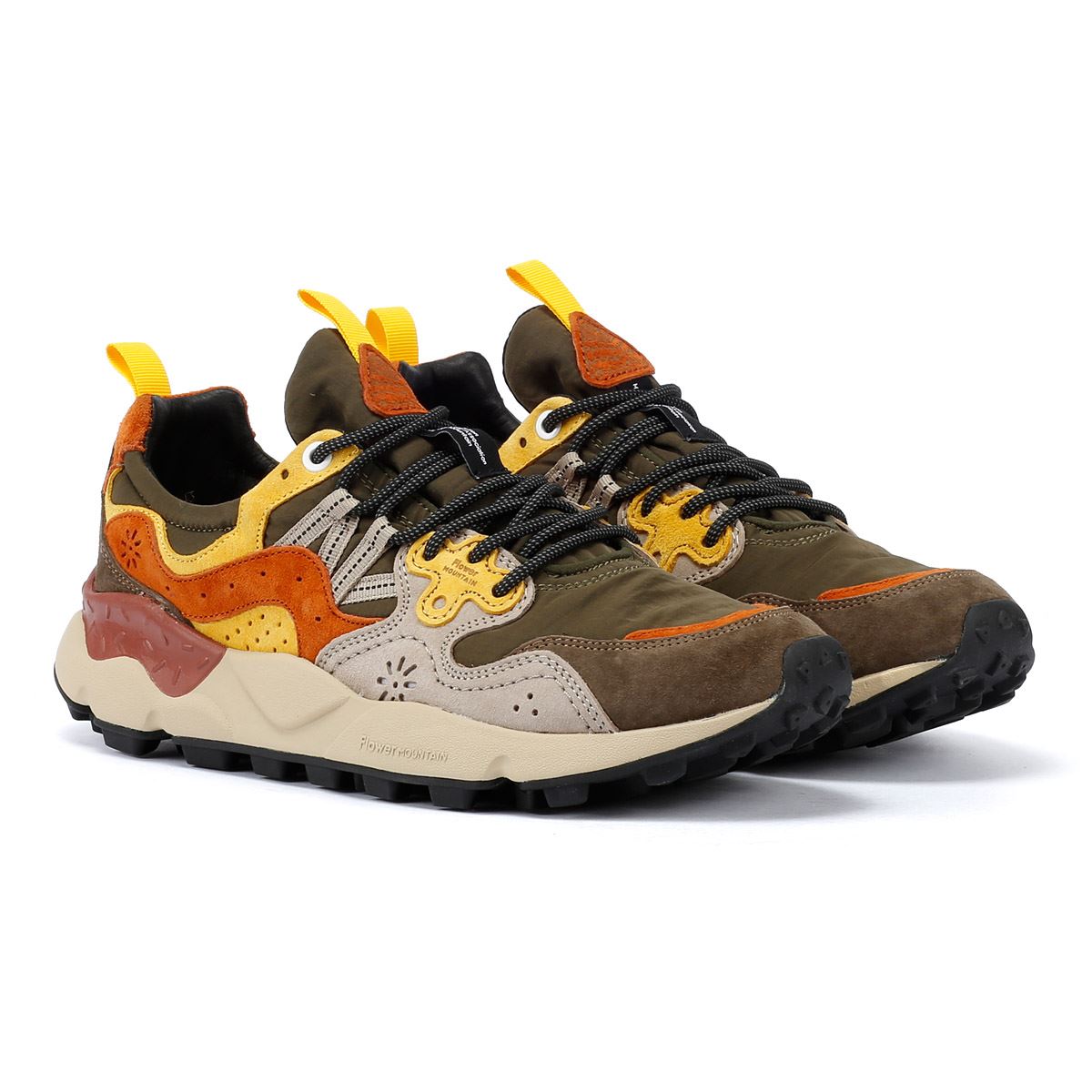 Flower Mountain Yamano 3 Suede Men's Grey/Yellow Sneakers