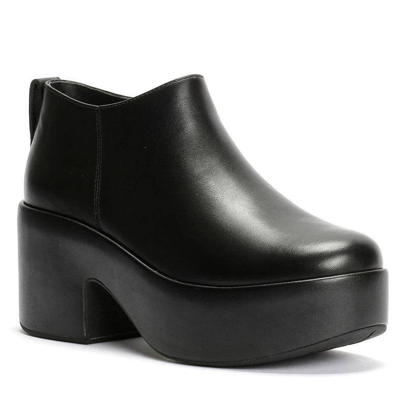 FitFlop Platfforms Heeled Short Leather Women's Black Boots