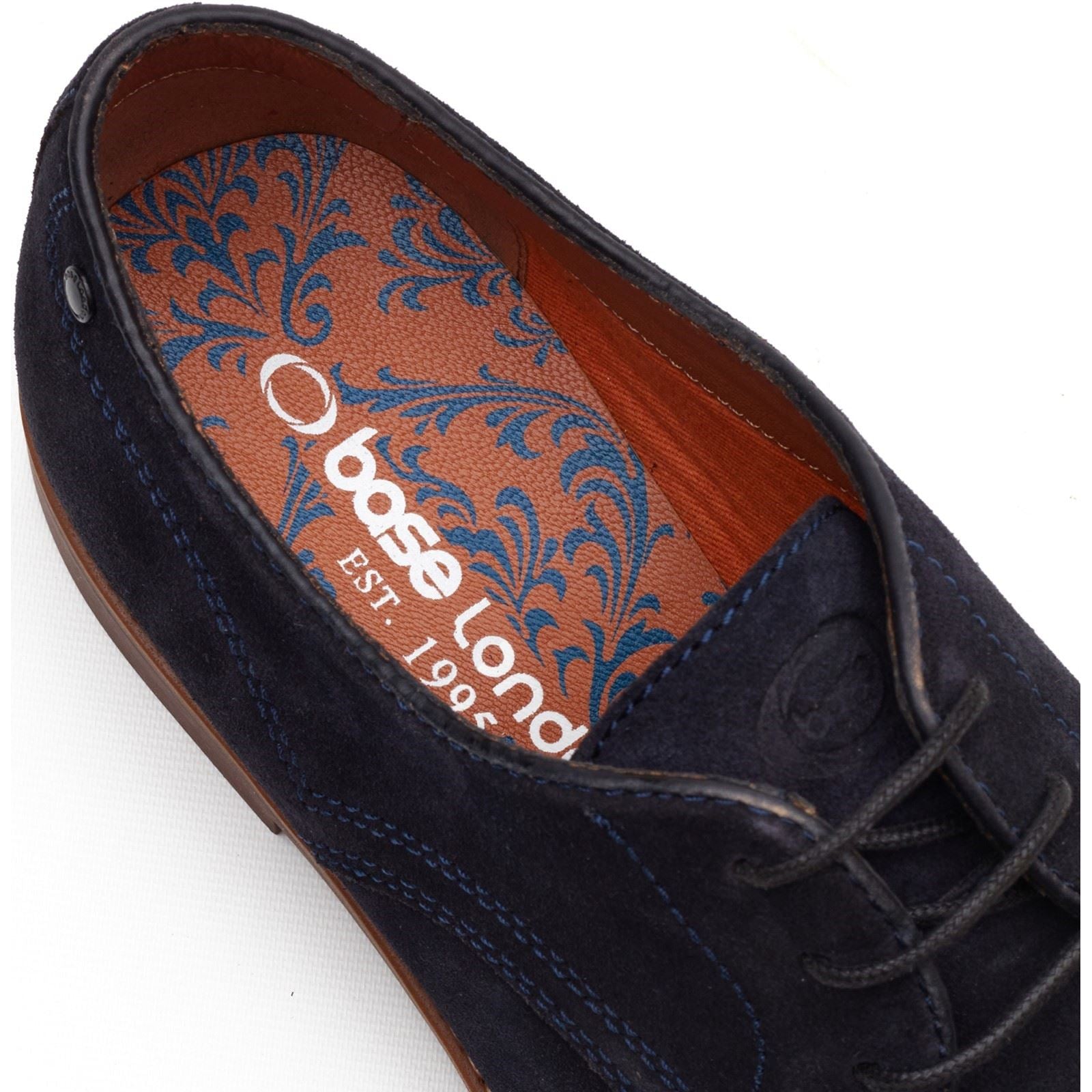 Base London Strand Lace Up Leather Men's Navy Lace-Up Shoes