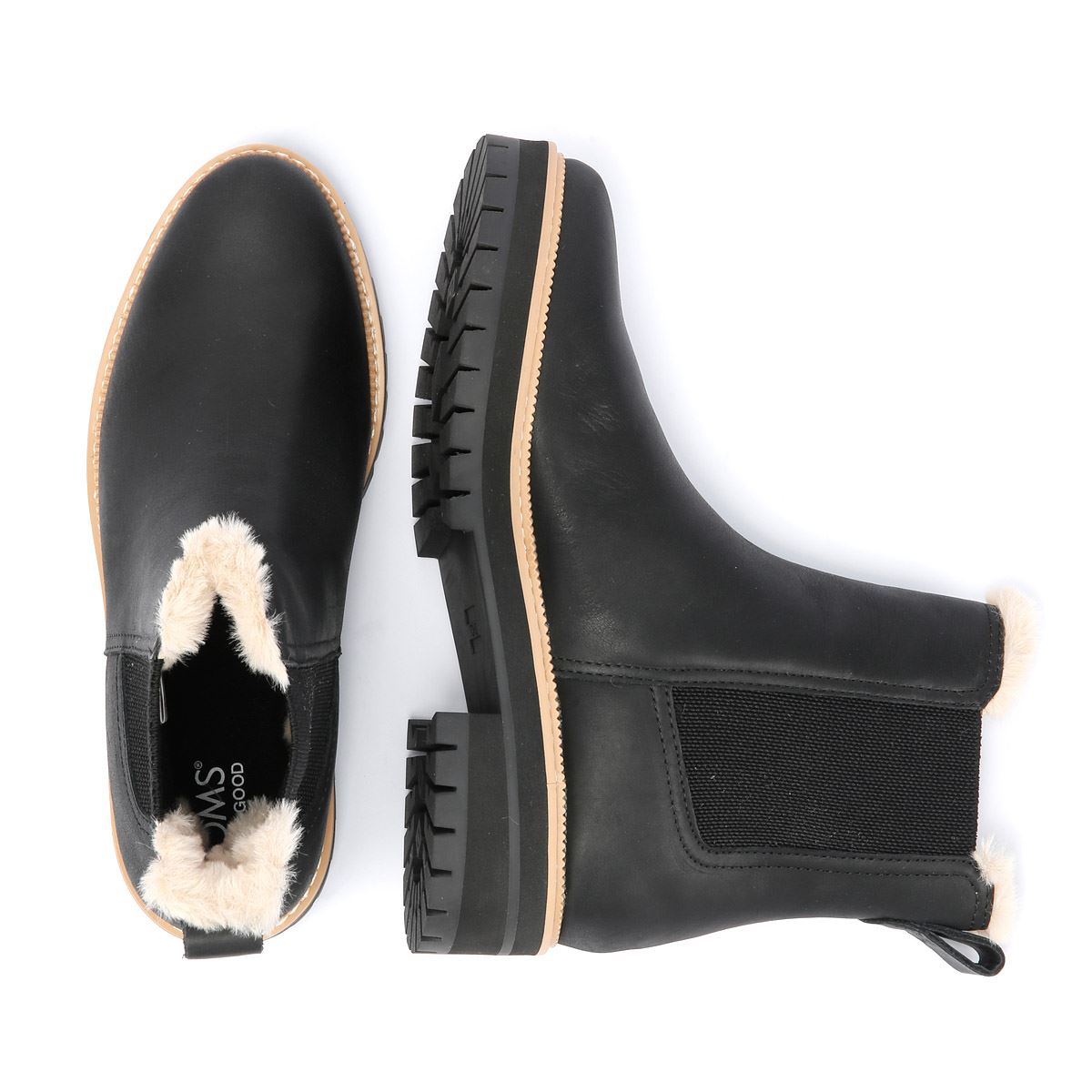 TOMS Bennet Leather Women's Black Boots