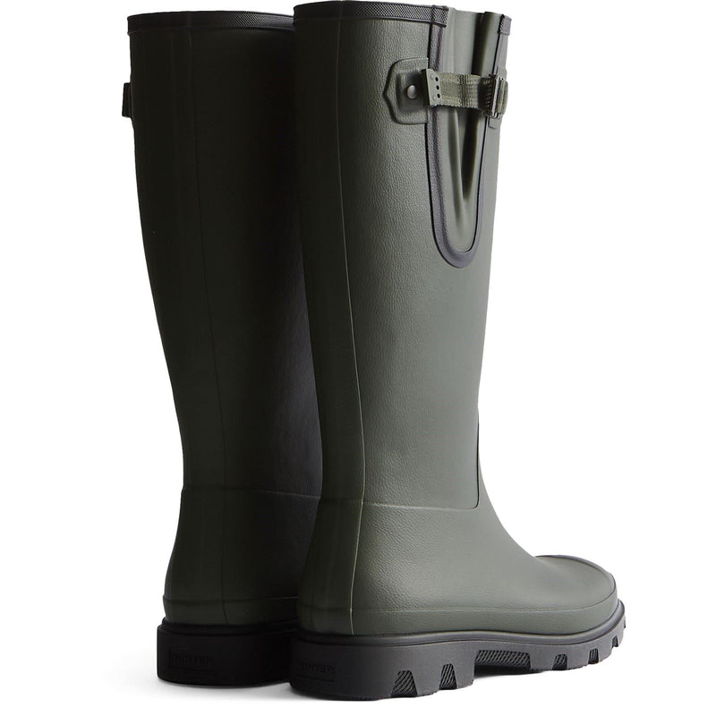 Hunter Downpour Adjustable Boot Rubber Men's Dark Olive/Black Wellington Boots
