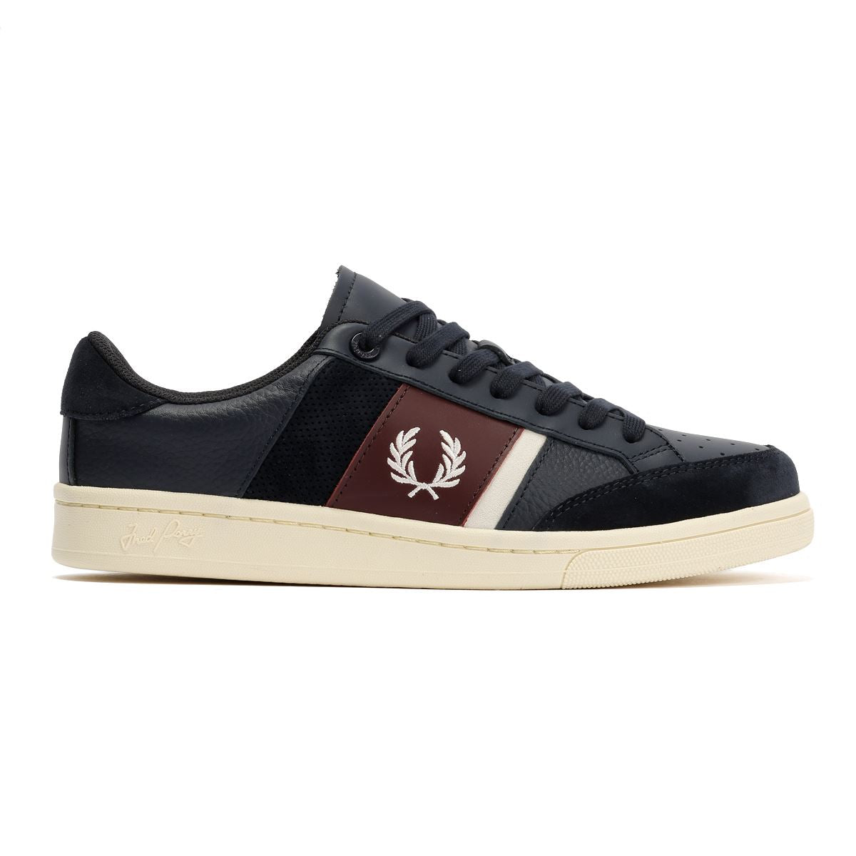 Fred Perry B725 Leather Suede Men's Navy/Ecru/Oxblood Sneakers