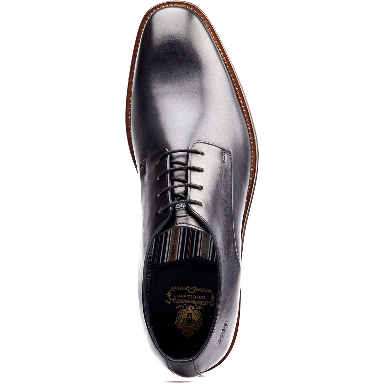Base London Marley Derby Leather Men's Navy Lace-Up Shoes