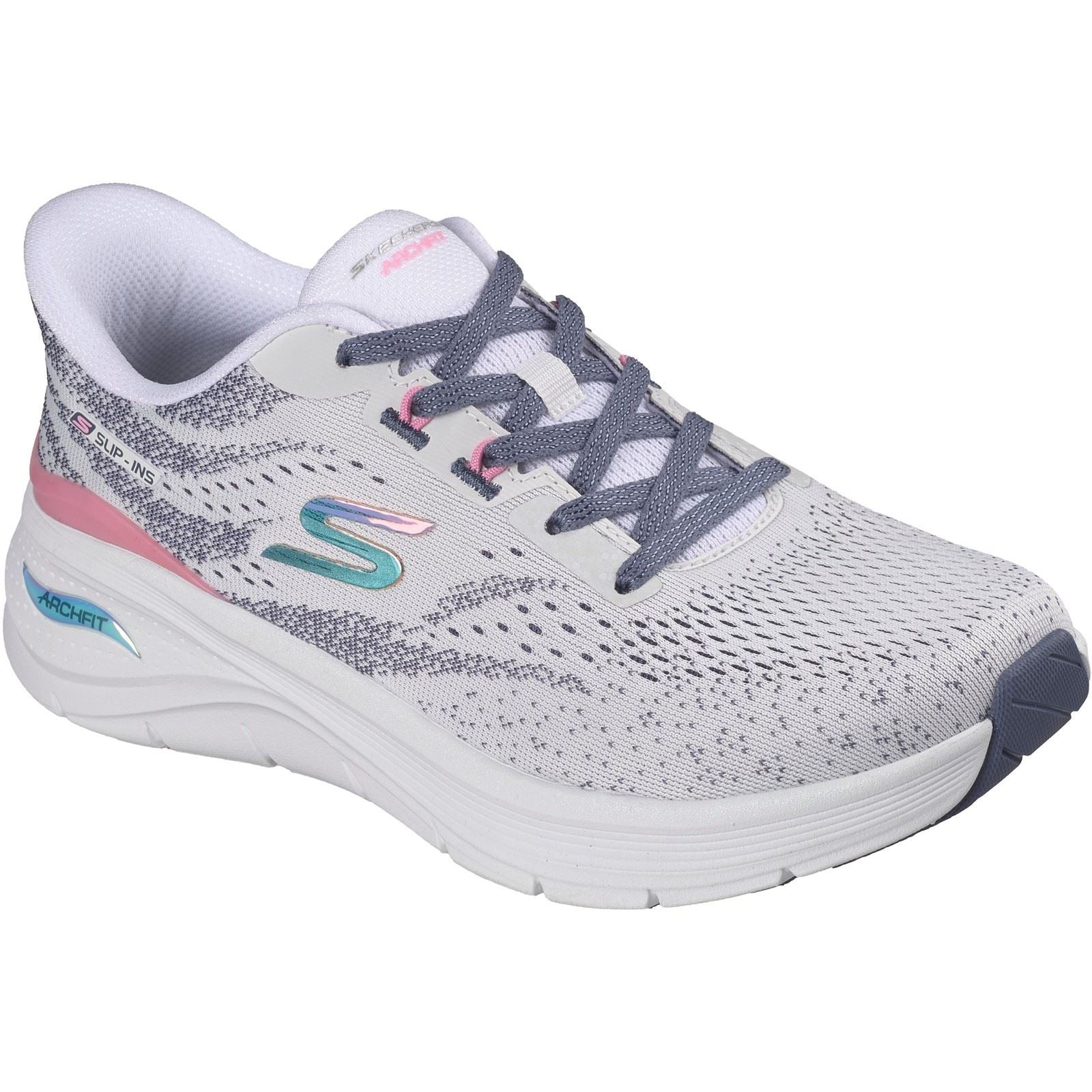 Skechers Arch Fit 3.0 Textile Women's White Mesh/Multi Trim Sneakers