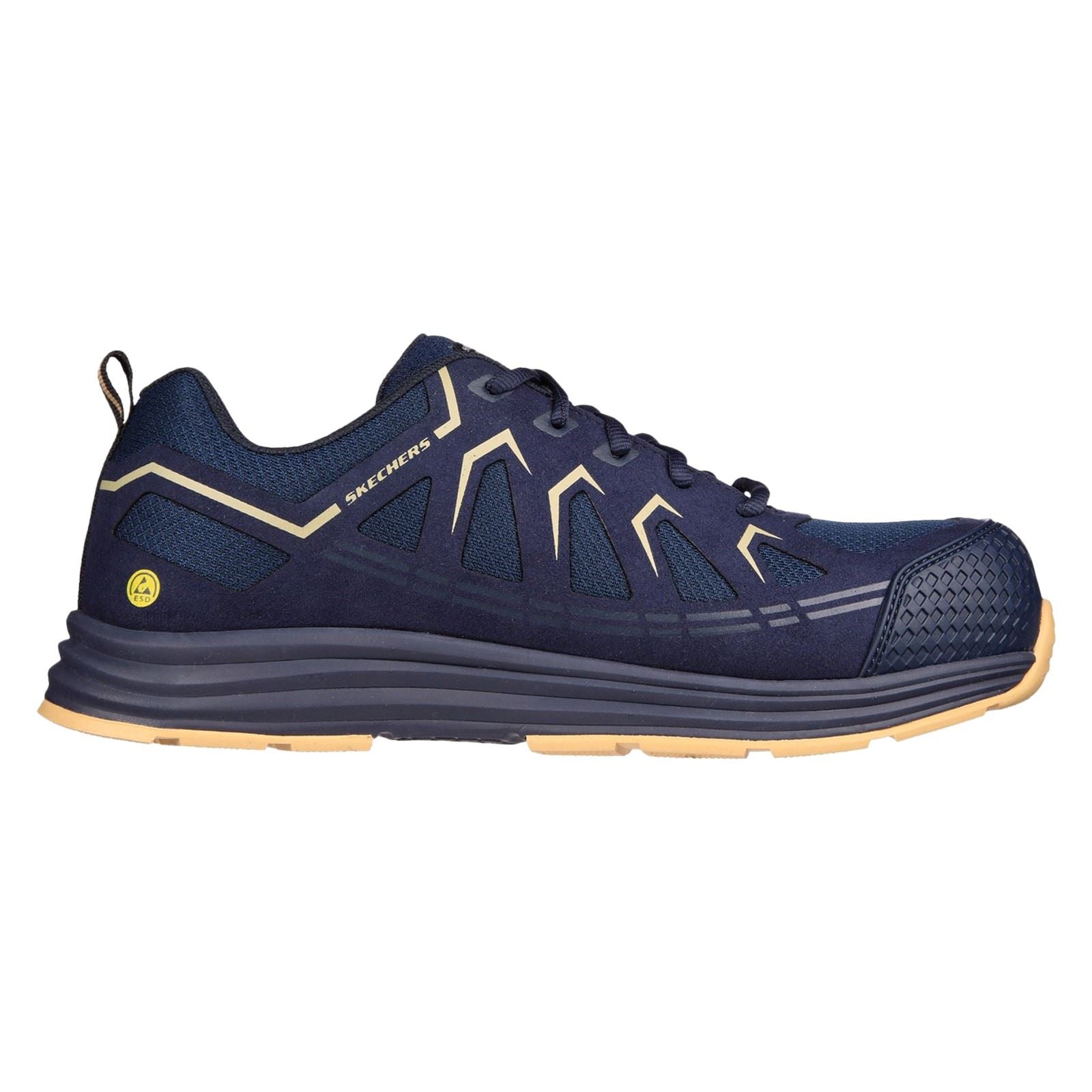 Skechers Workwear Malad II Textile Men's Navy/Tan Safety Sneakers