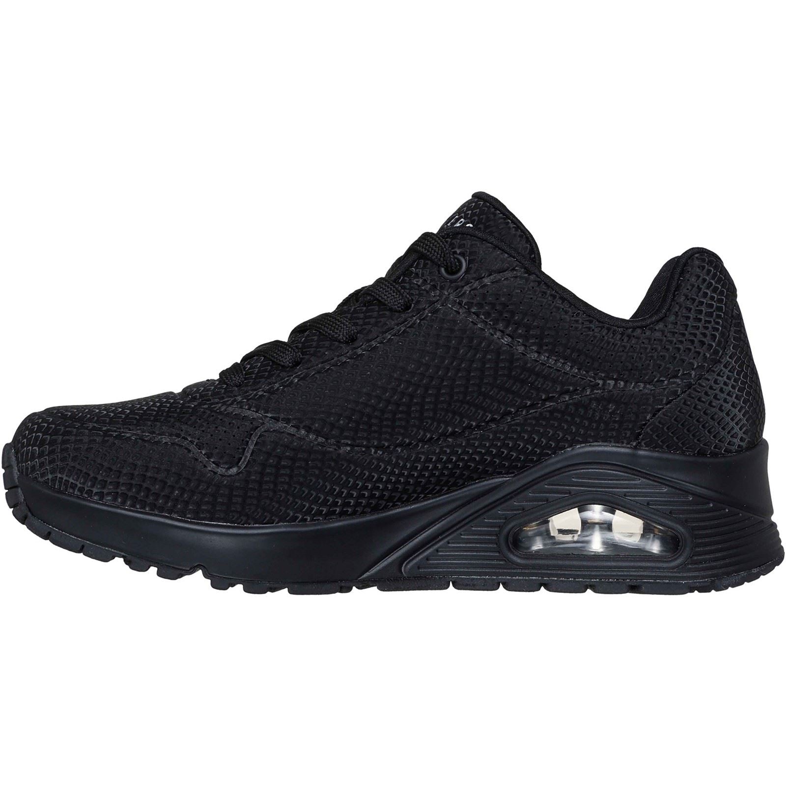 Skechers UNO - Shiny Scale Polyurethane Women's Black Standard Trainers