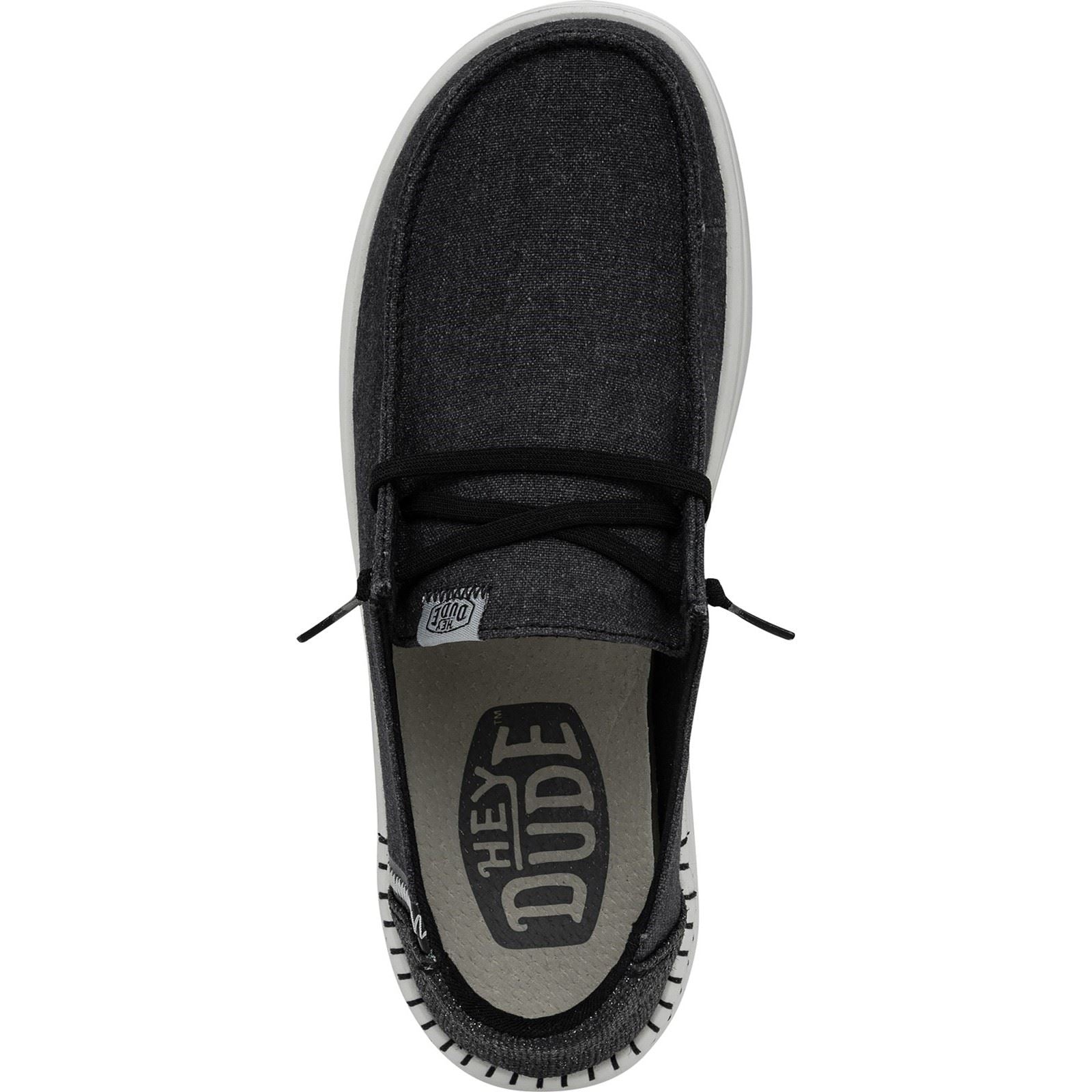 HEYDUDE Wendy Rise Synthetic Women's Black Loafers