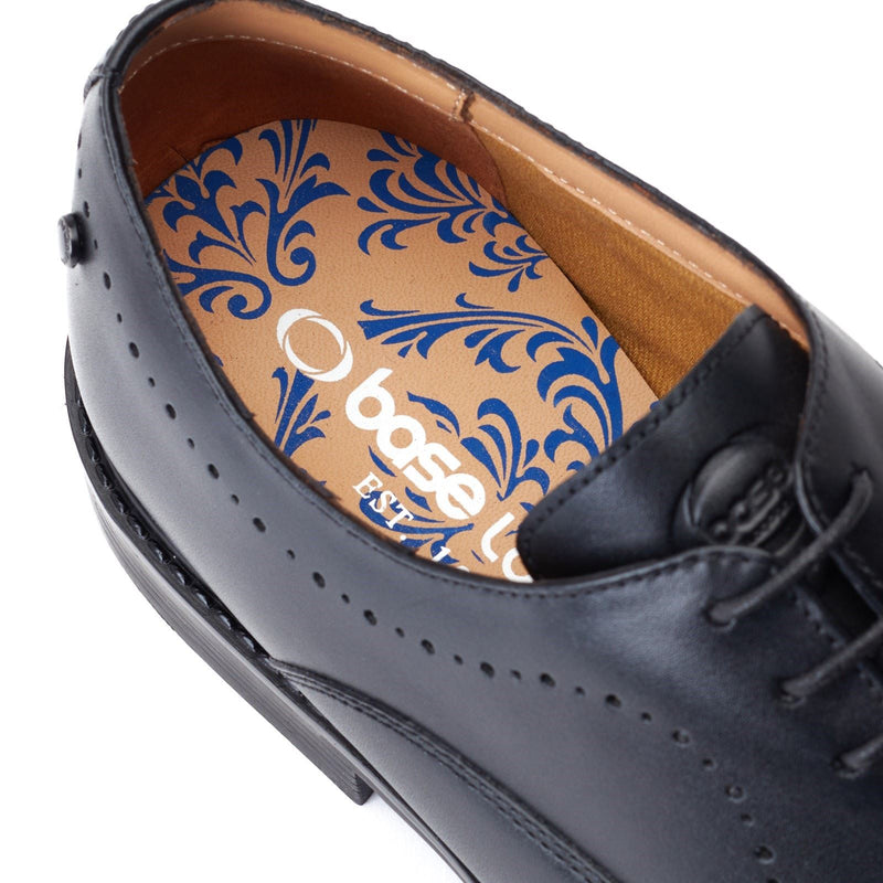 Base London Corbin Leather Men's Black Oxford Shoes