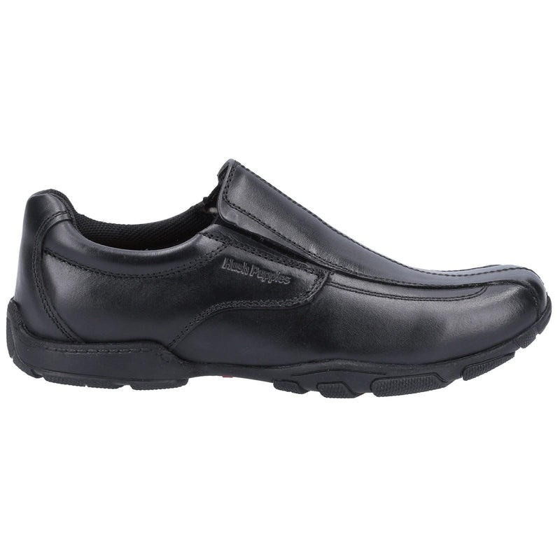 Hush Puppies Elijah Youth Boys Black Leather Loafers