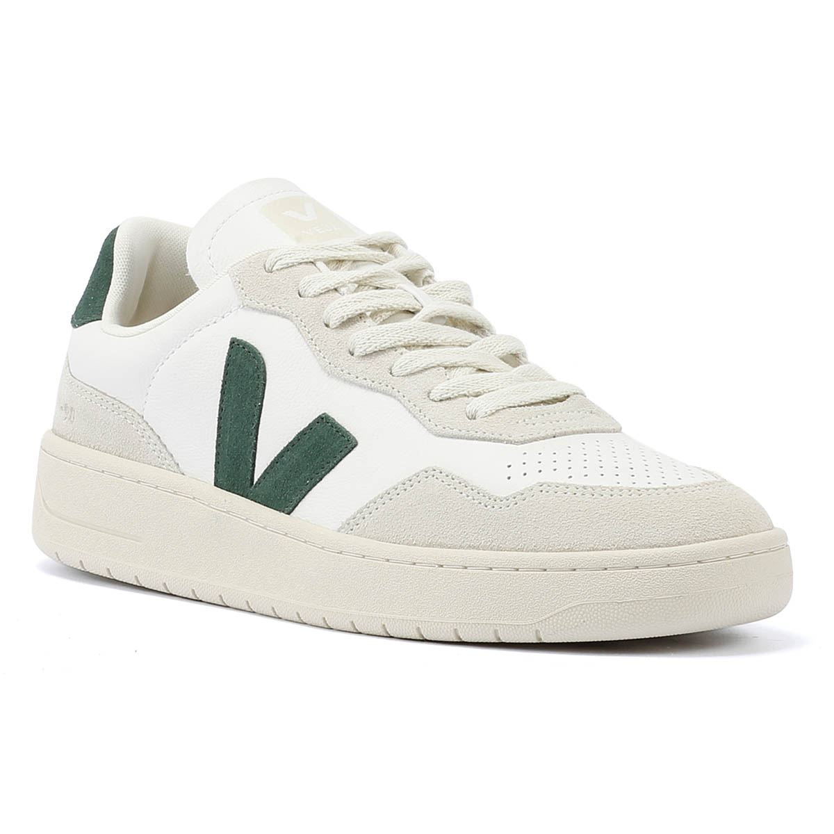 Veja V-90 Leather Men's White/Cyprus Sneakers