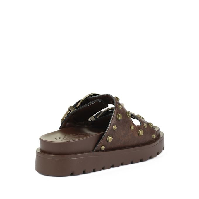 Buffalo Raya Ari West Leather Women's Brown Sandals