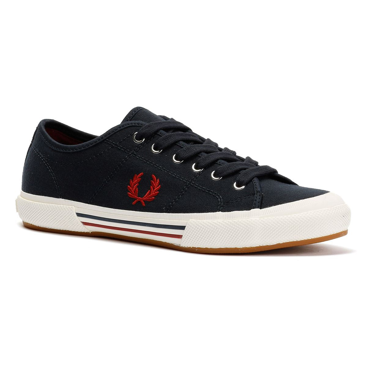 Fred Perry B708 Vintage Tennis Canvas Men's Navy/Red Sneakers