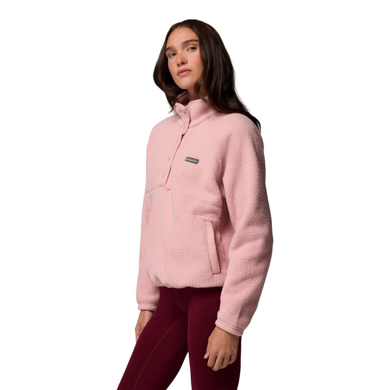 Columbia Jasper Ridge Pebbled Fleece Half Snap Polyester Women's Red Pullover
