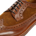 Chapman & Moore Longwing Brogue Leather/Suede Men's Mahogany/Tobacco Shoes