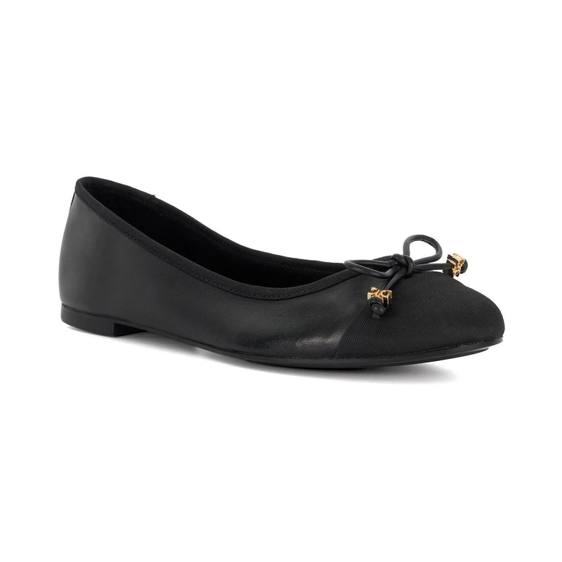 Dune Hallo Wide Fit Women's Black Flats