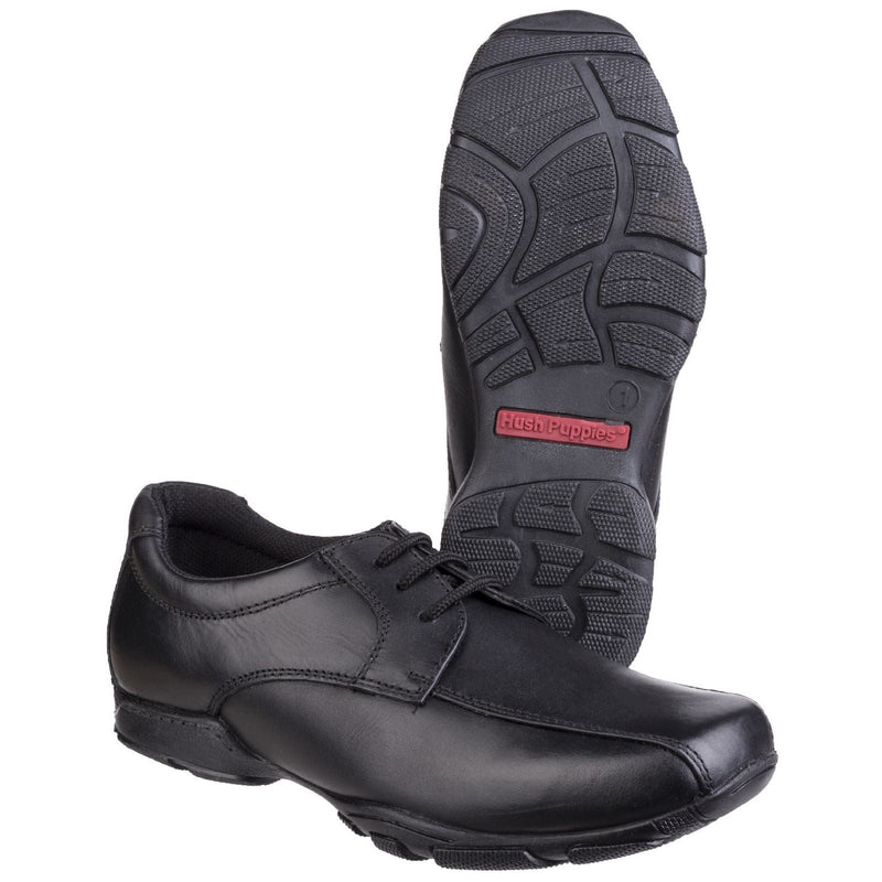 Hush Puppies Vincente Senior Leather Boys's Black Loafers