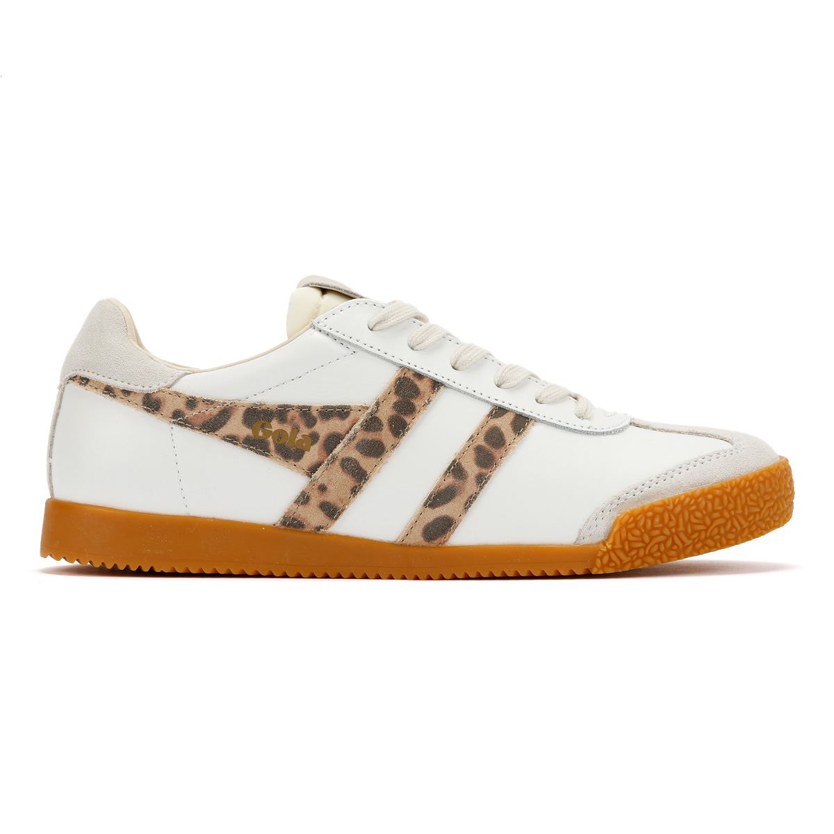 Gola Elan Leather Women's White/Leopard/Off White Sneakers