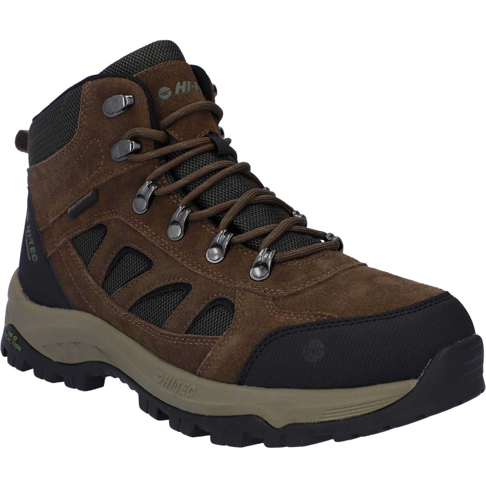 Hi-Tec Bandera Expedition Mid Wide Leather Men's Smokey Brown/Khaki Hiking Boots