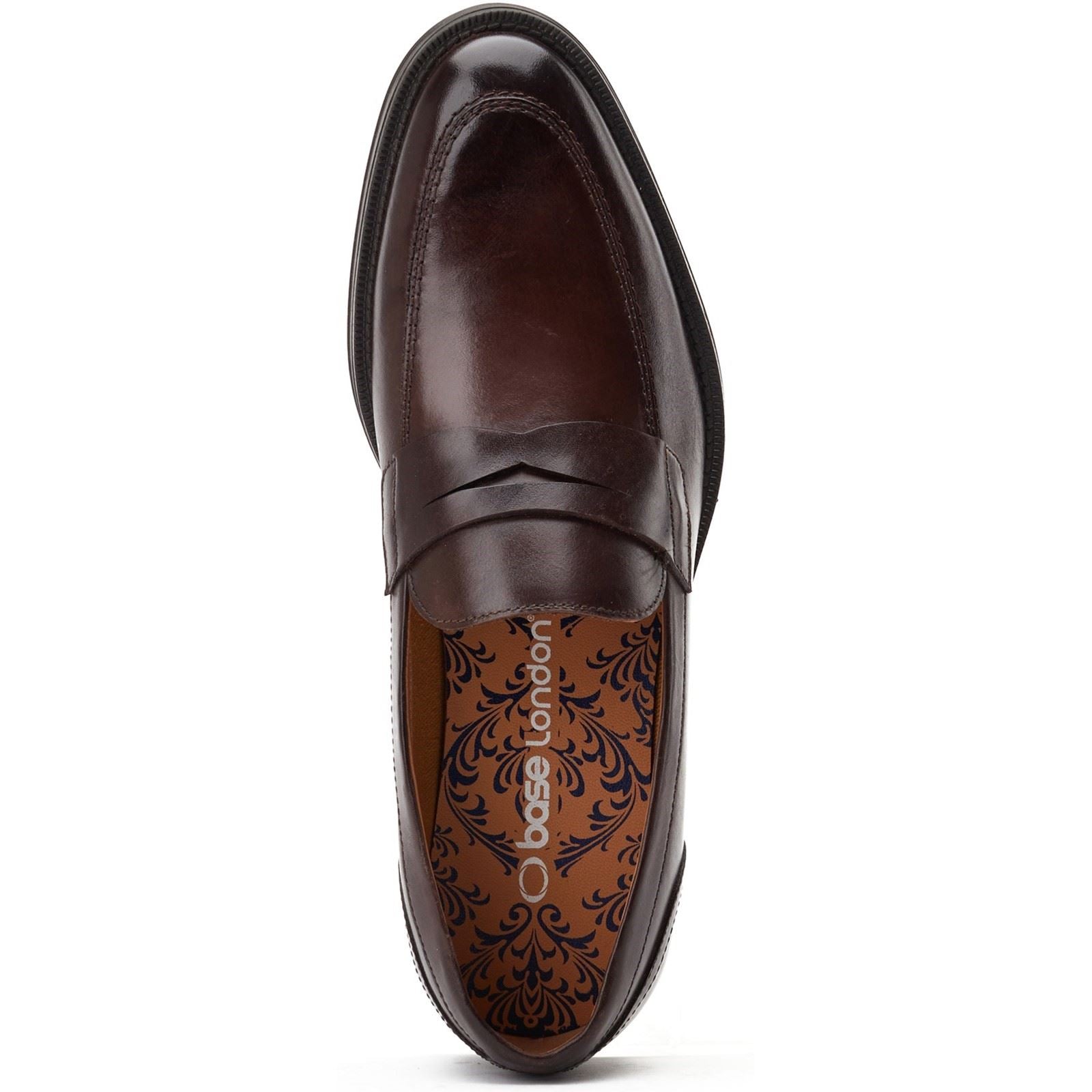 Base London Kennedy Leather Men's Dark Brown Slip-On Shoes