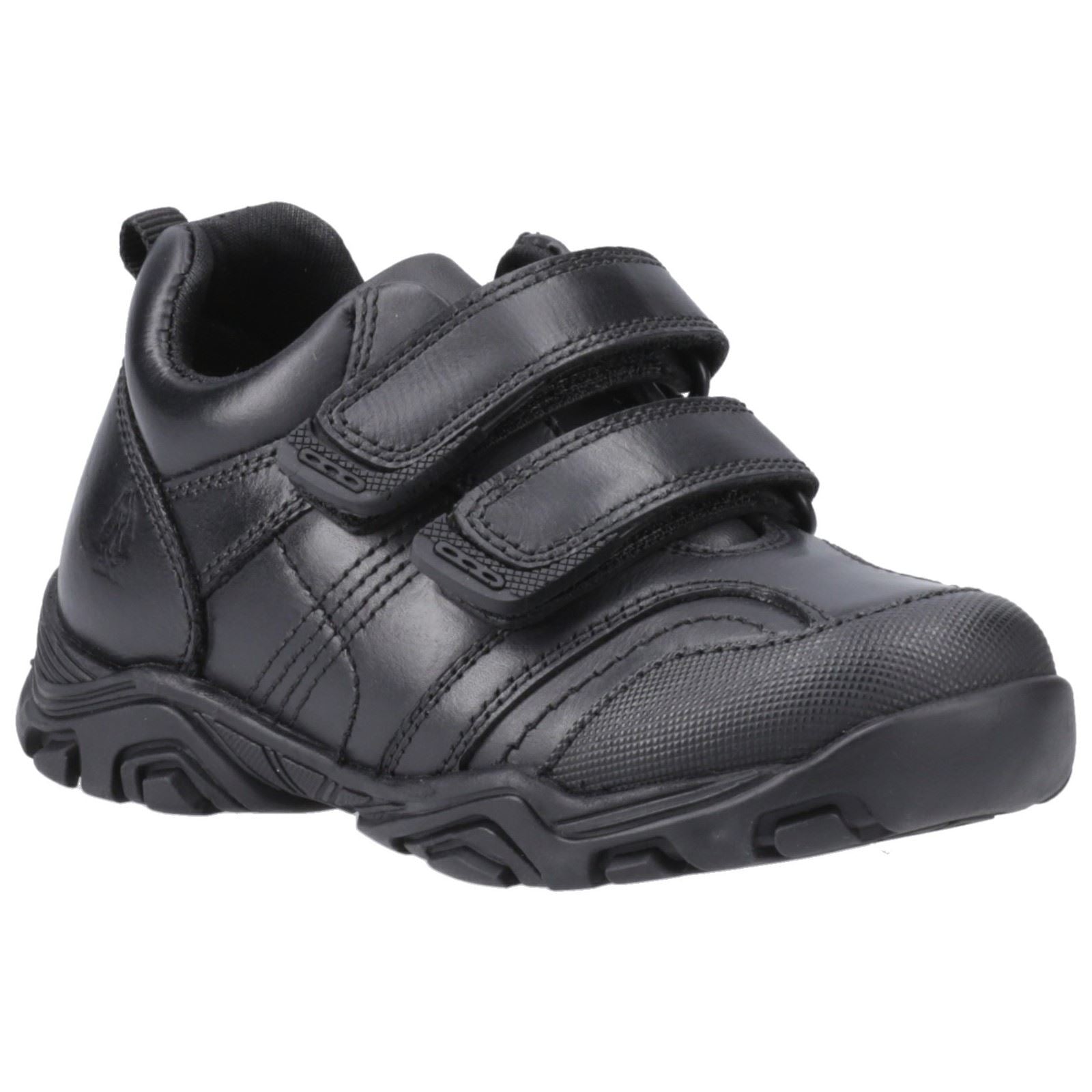 Hush Puppies Leroy Leather Boy's Black Shoes