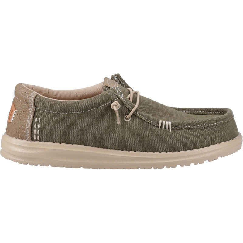 HEYDUDE Wally Workwear Synthetic Blend Men's Dusky Green/Irish Cream Moccasins Shoes