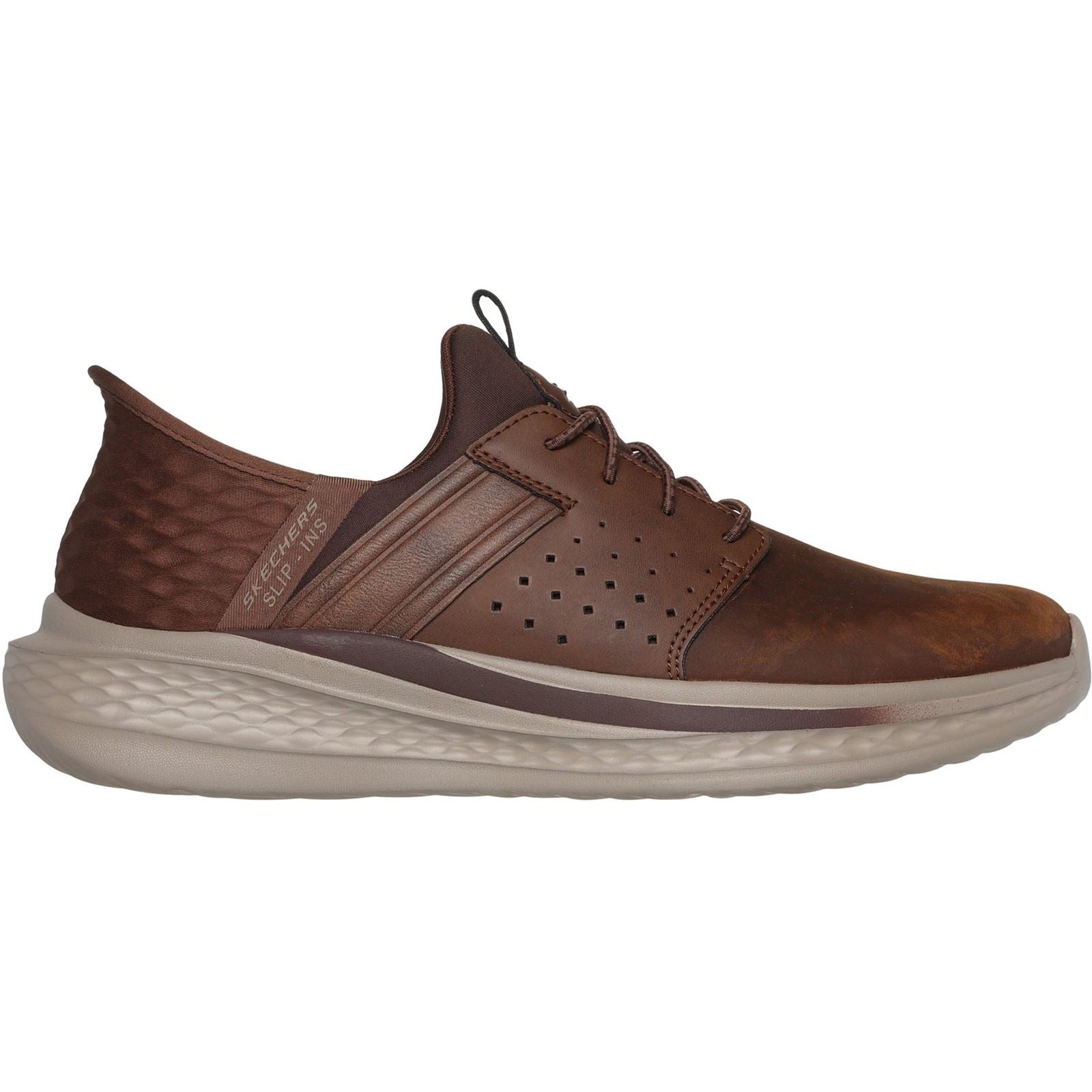 Skechers Slade Zachary Textile Men's Dark Brown Wide Fit Lace-Up Shoes