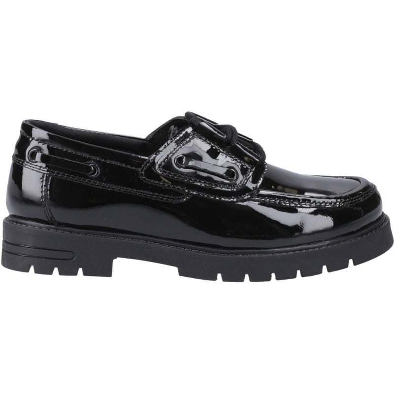 Hush Puppies Lucy Leather Girls's Black Boat Shoes
