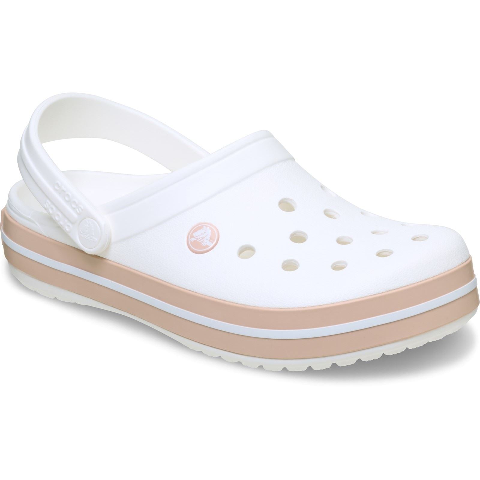 Crocs Crocband Thermoplastic White/Pink Caramel Clogs