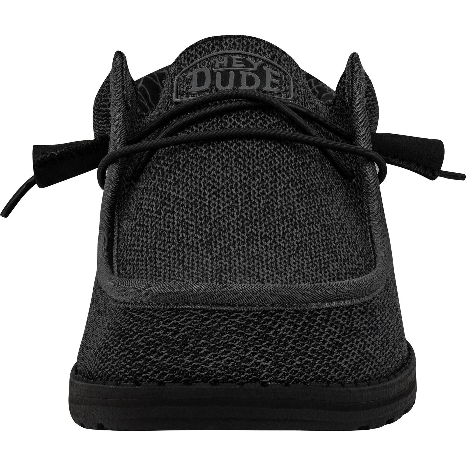 HEYDUDE Wally Sox Faux Suede Men's Micro Total Black Shoes