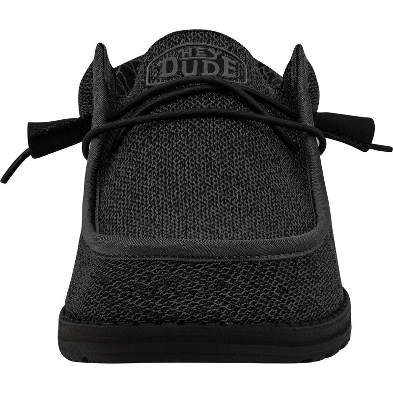 HEYDUDE Wally Sox Faux Suede Men's Micro Total Black Boat Shoes