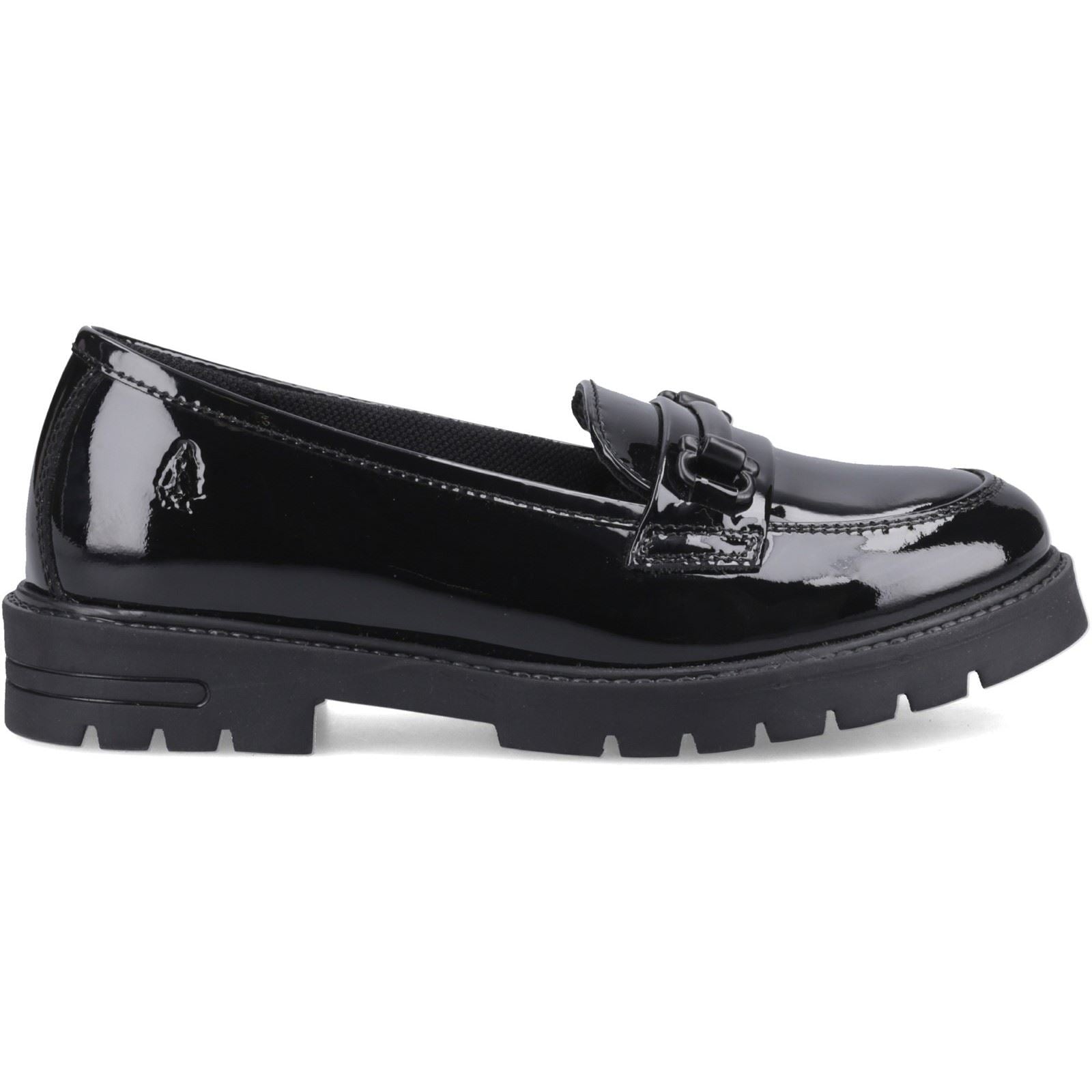 Hush Puppies Hazel Snaffle Leather Girl's Black Loafers