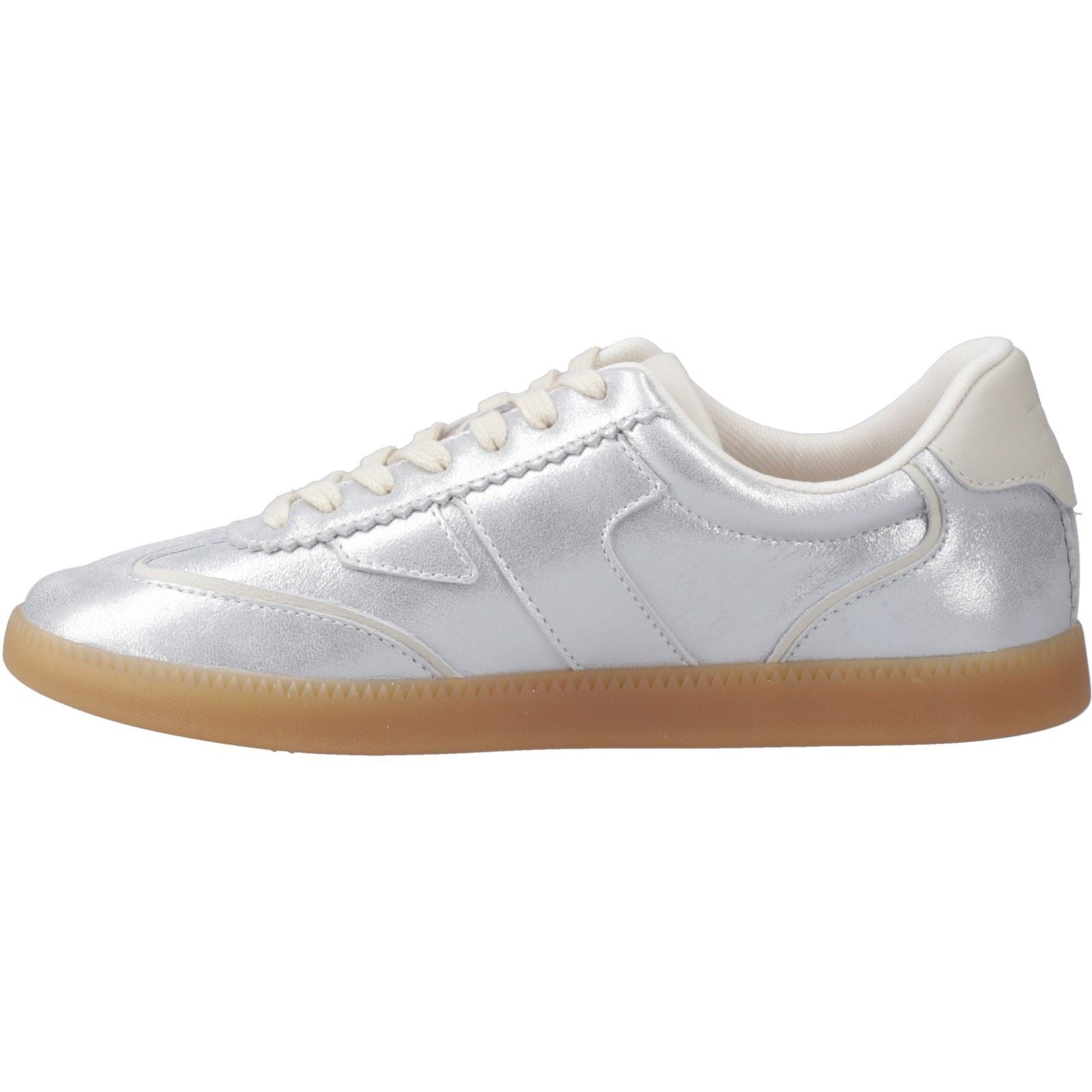 TOMS Collins Leather Women's Silver Sneakers