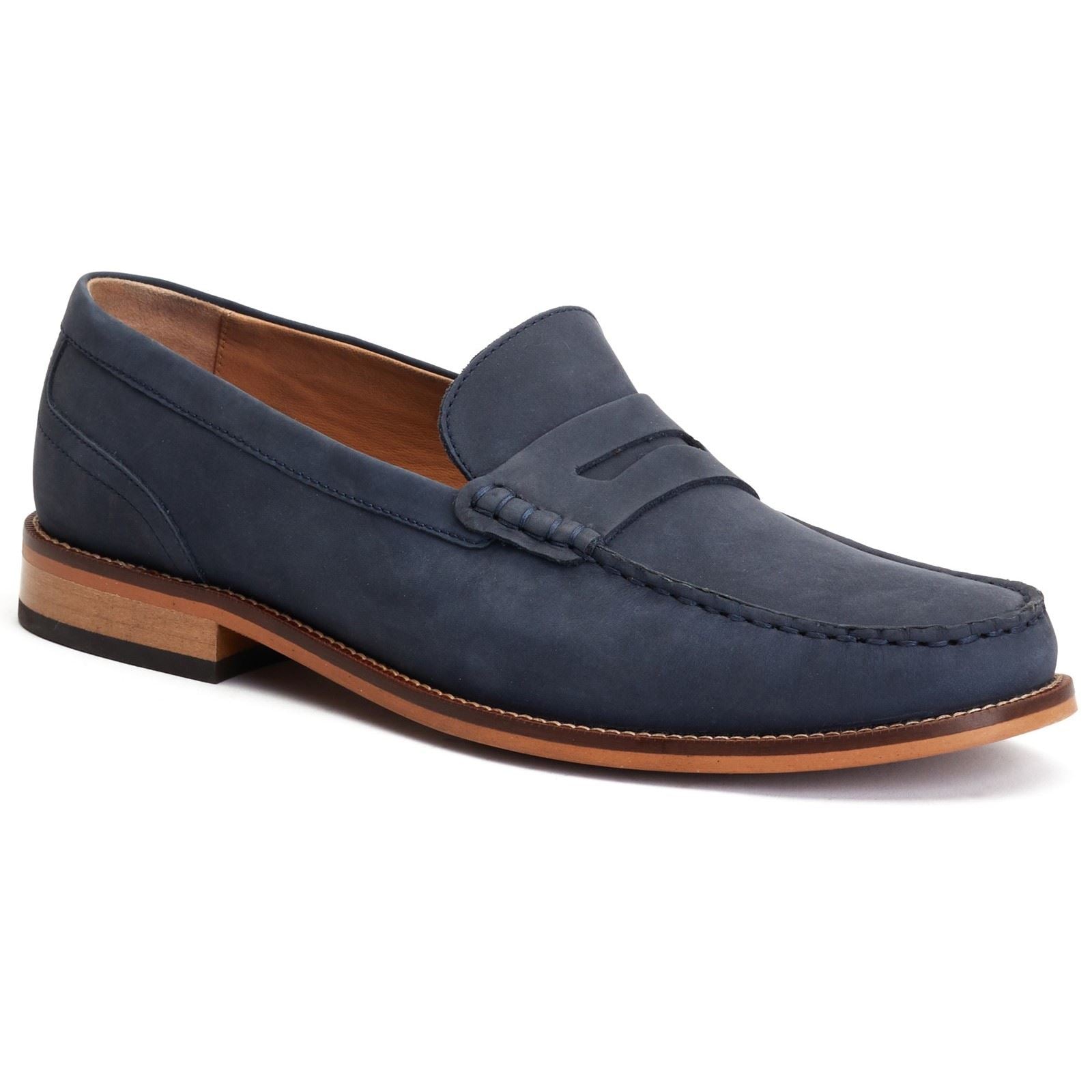 Base London Garfield Leather Men's Navy Loafers