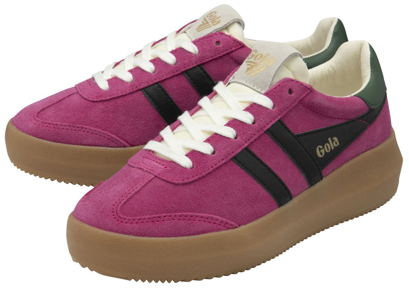 Gola Athena Suede Women's Fuchsia/Black/Evergreen Sneakers