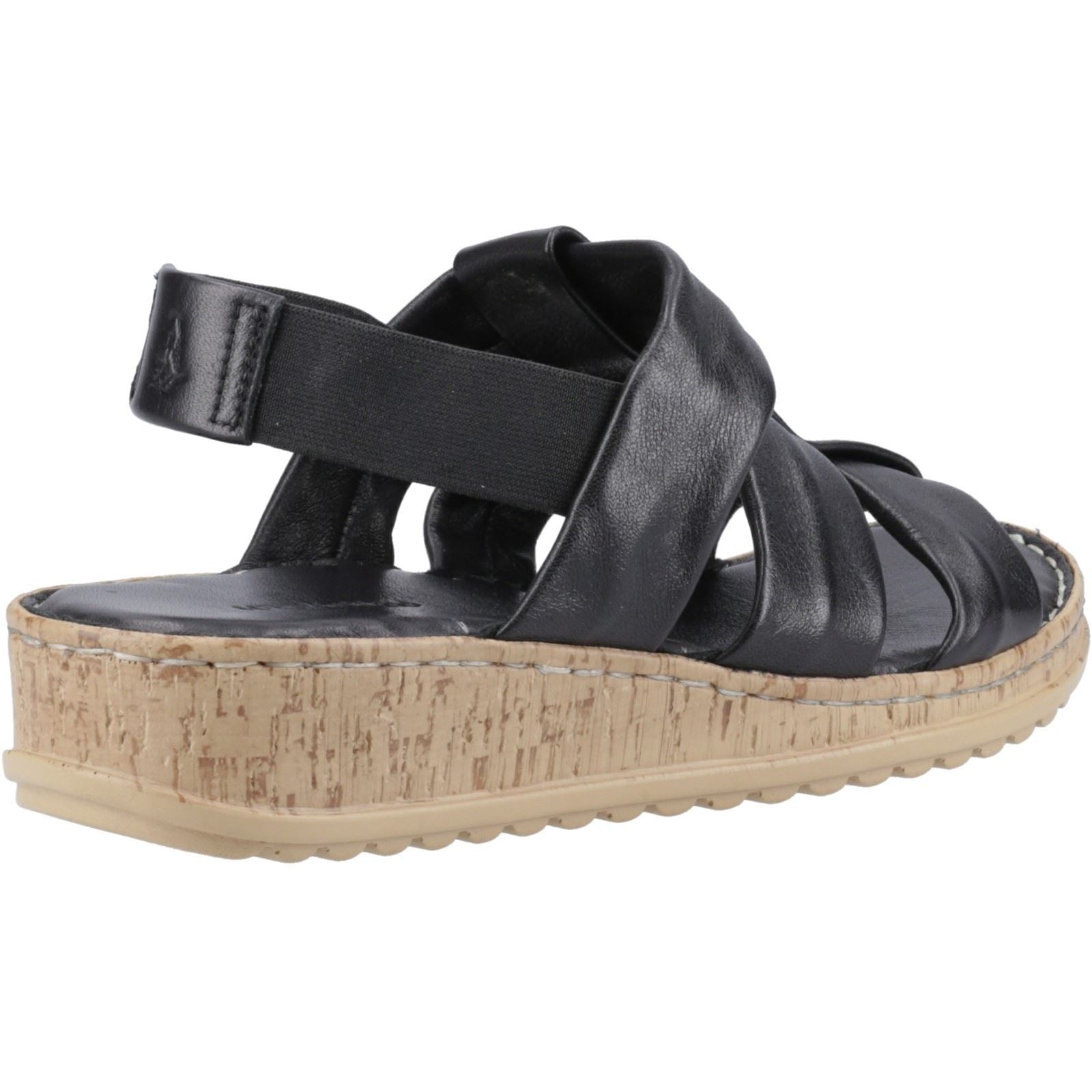 Hush Puppies Eden Wide Fit Leather Women's Black Sandals