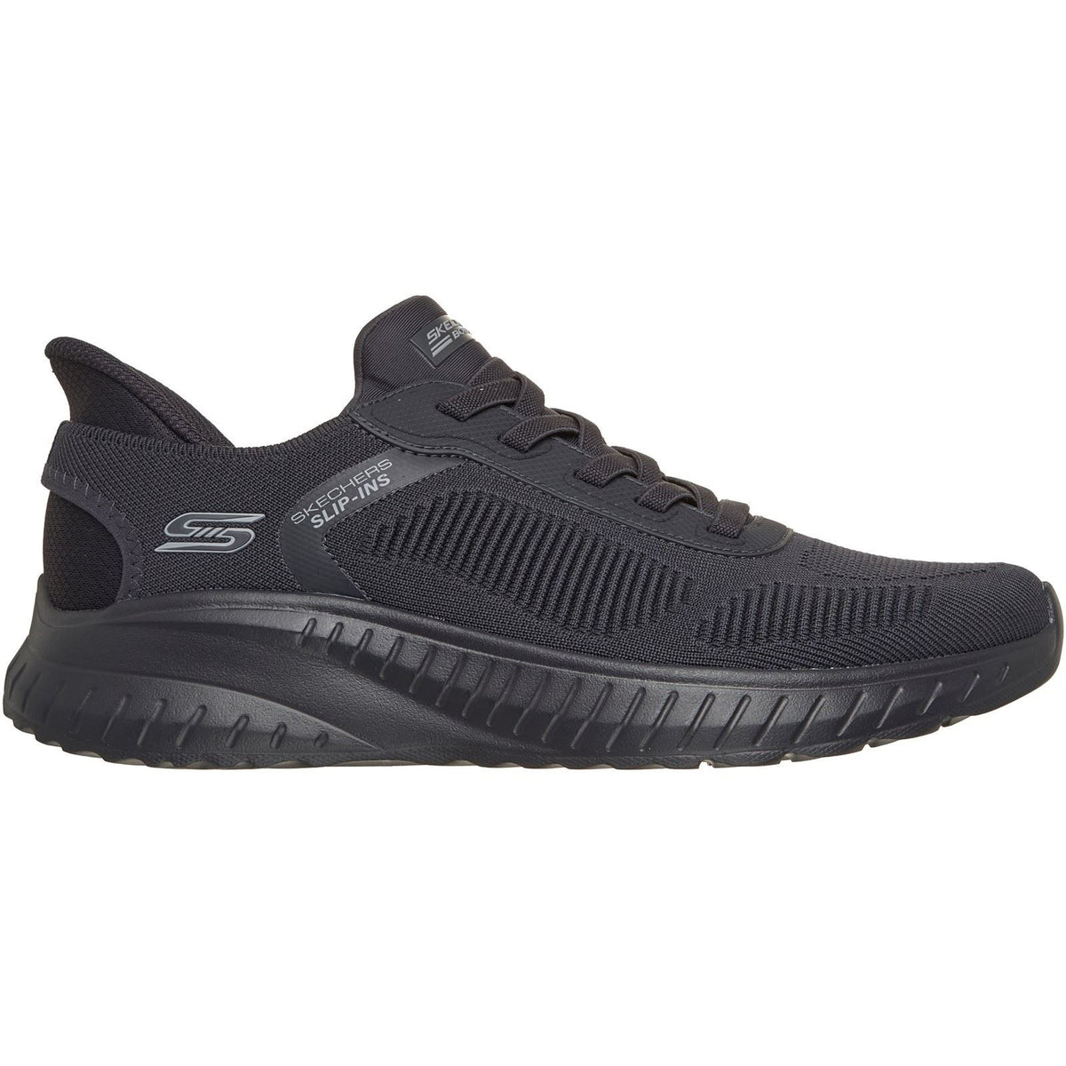 Skechers BOBS Sport Squad Chaos Solid Step Textile Men's DARK CHARCOAL Trainers