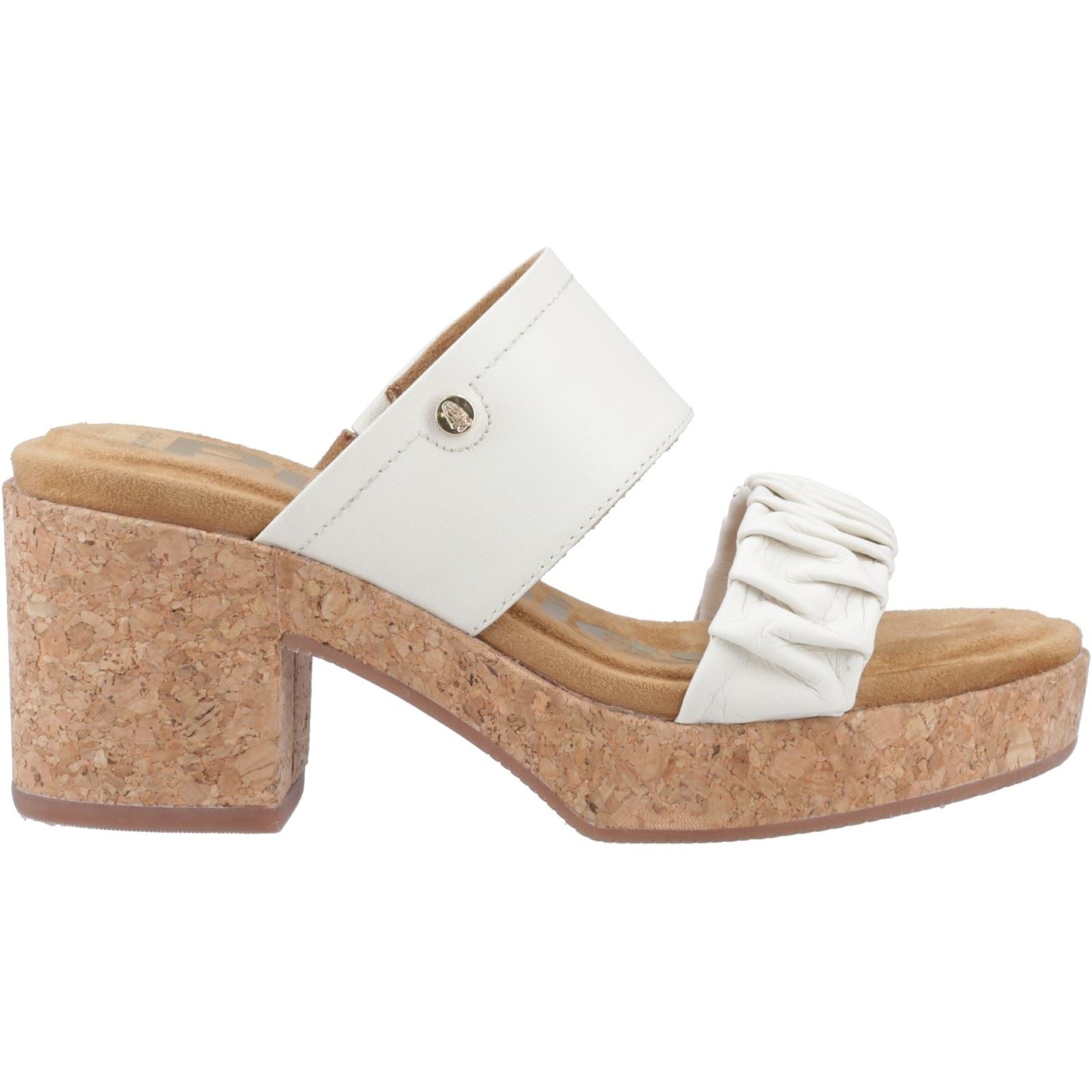 Hush Puppies Poppy Leather Women's Cream Heels