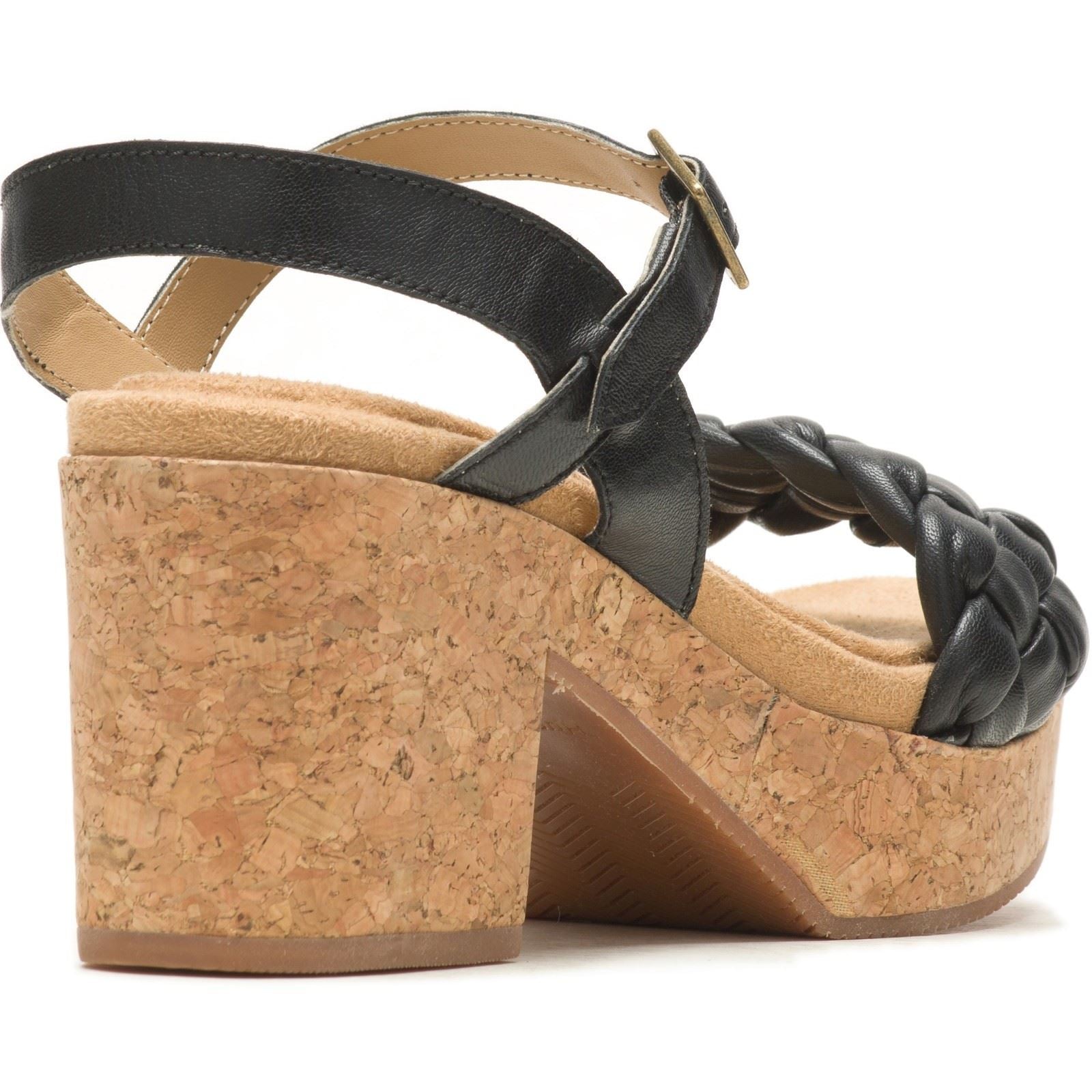 Hush Puppies Poppy Quarter Strap Leather Women's Black Heels