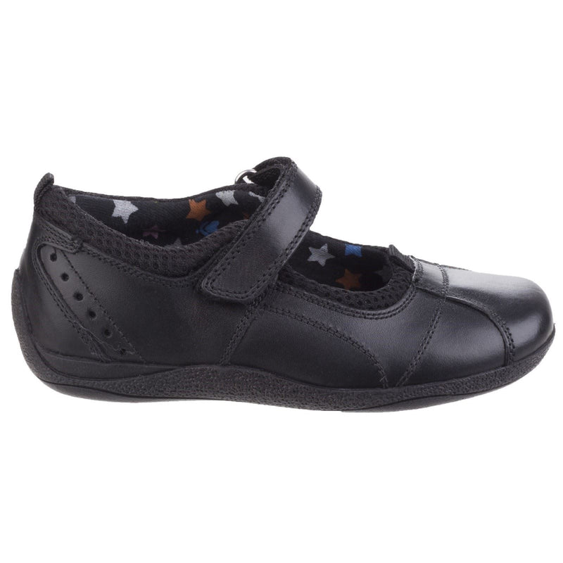 Hush Puppies Cindy Junior Leather Girls Black Shoes