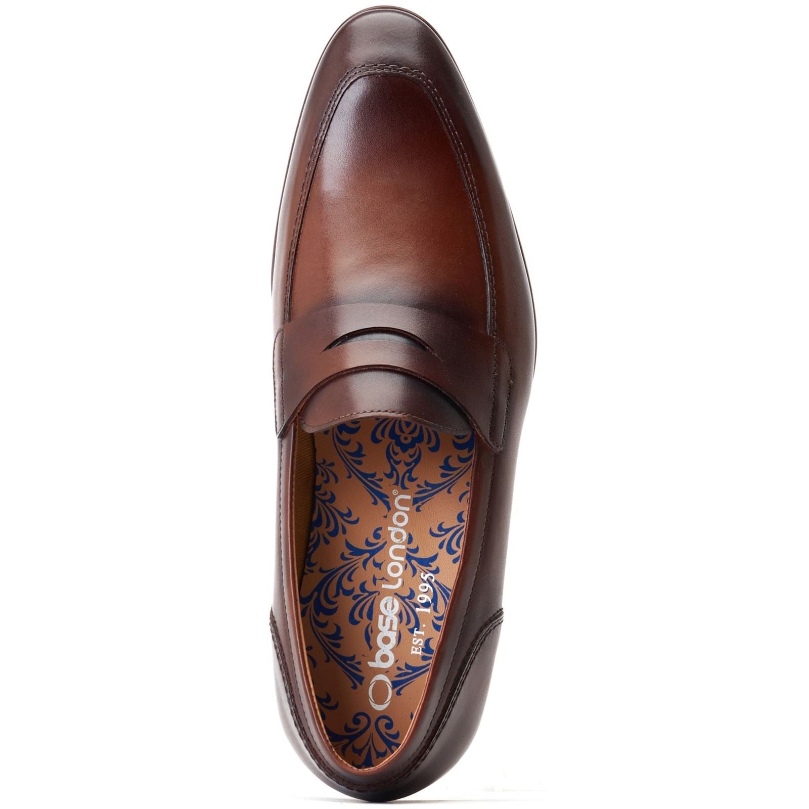 Base London Bruno Leather Men's Burnt Brown Loafers