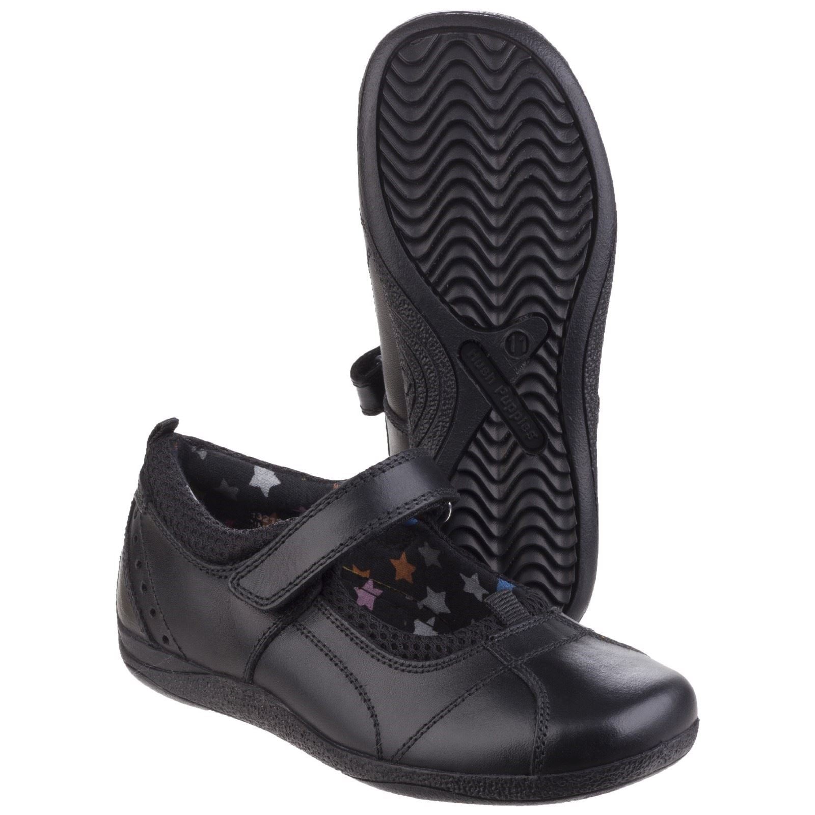 Hush Puppies Cindy Youth Girls Black Leather Shoes