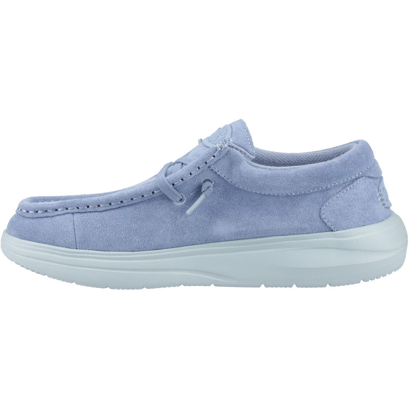 HEYDUDE Wendy COMF Suede Leather Women's Faded Denim/Cloud Blue Moccasins Shoes
