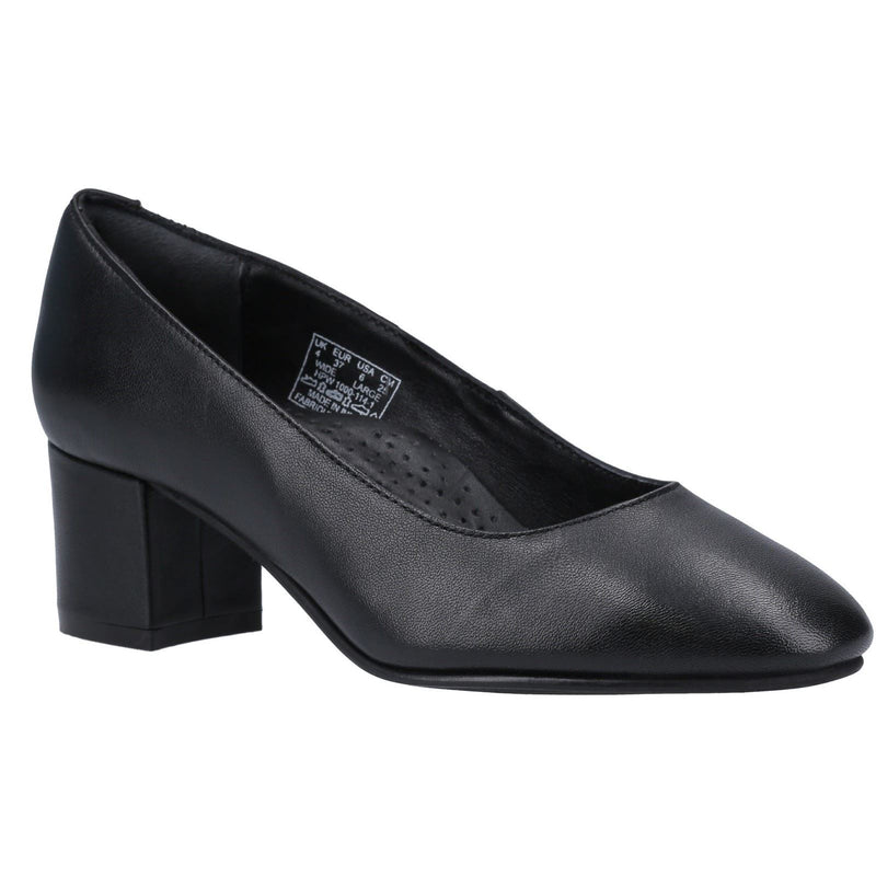 Hush Puppies Anna Wide Leather Women's Black Heels