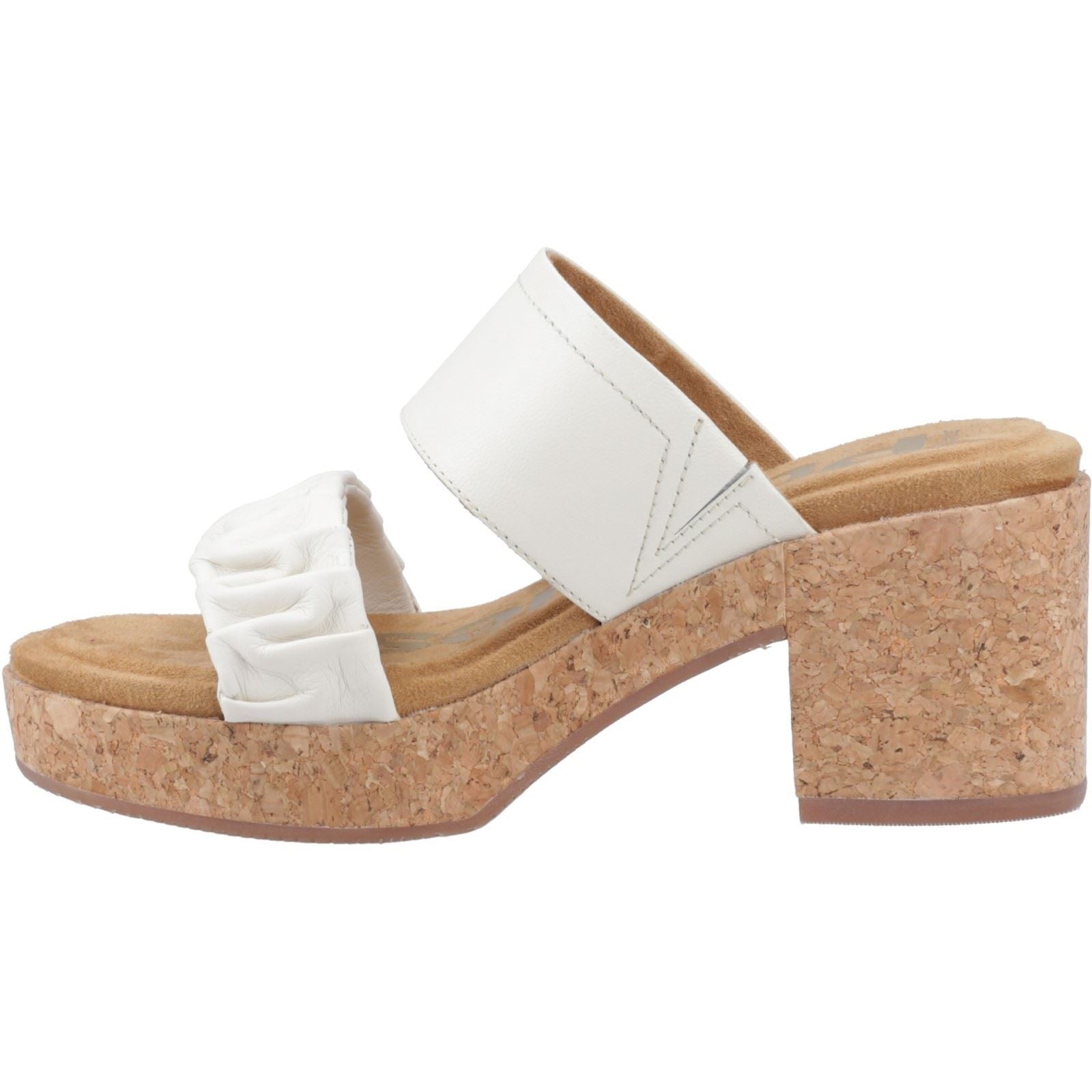 Hush Puppies Poppy Leather Women's Cream Heels